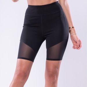 Byegreis Alana Mesh Biker Shorts in Black